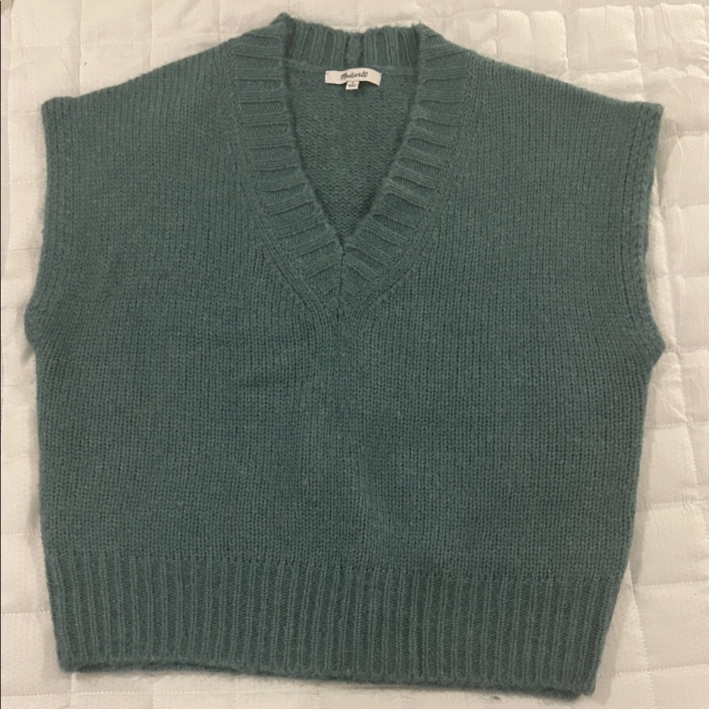 Madewell Teal V-Neck Sweater Vest